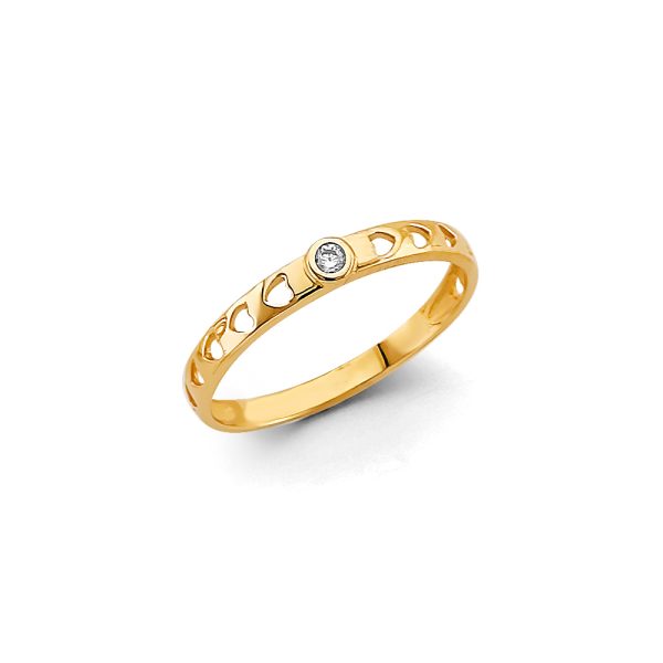 14KY Stackable CZ Ring