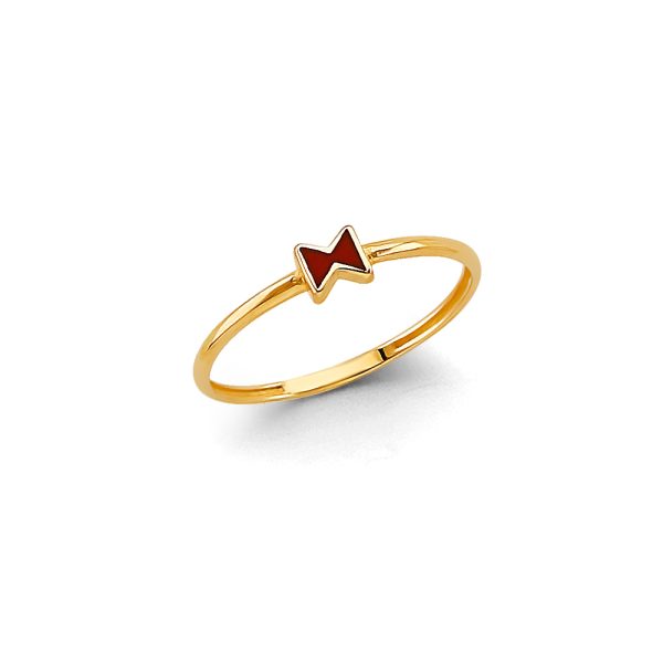 14KY Enamel Ribbon Stackable Ring