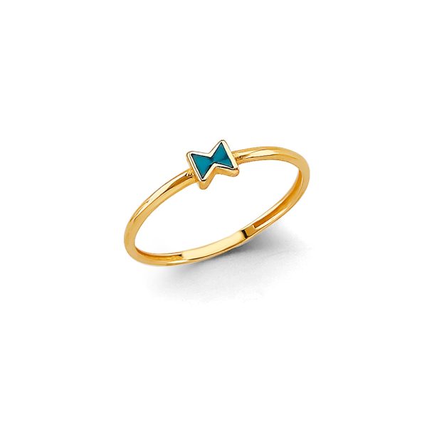 14KY Enamel Ribbon Stackable Ring