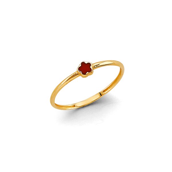 14KY Enamel Flower Stackable Ring