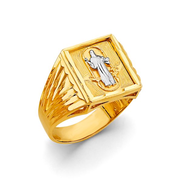 14K 2T Santa Muerte Men's Ring