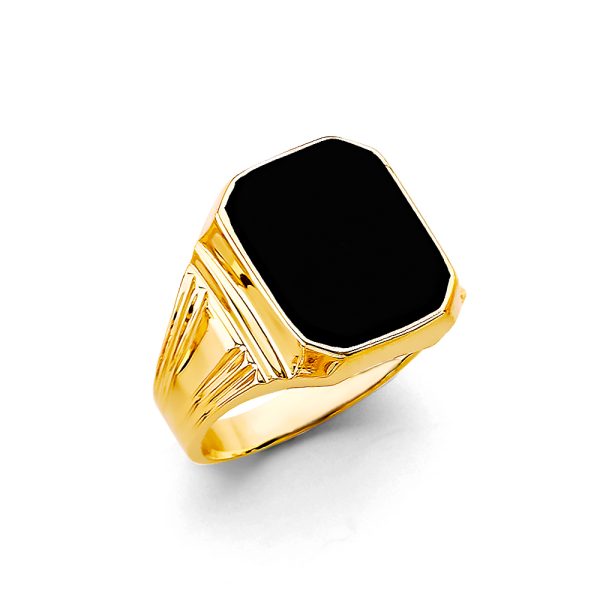 14KY Onyx Men's Ring