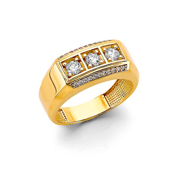 14K 2T Men's CZ Ring