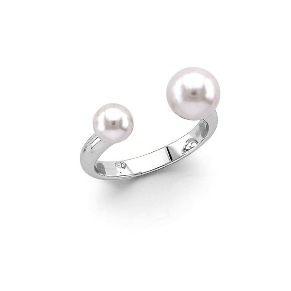 14KW Open Cuff Pearl Ring