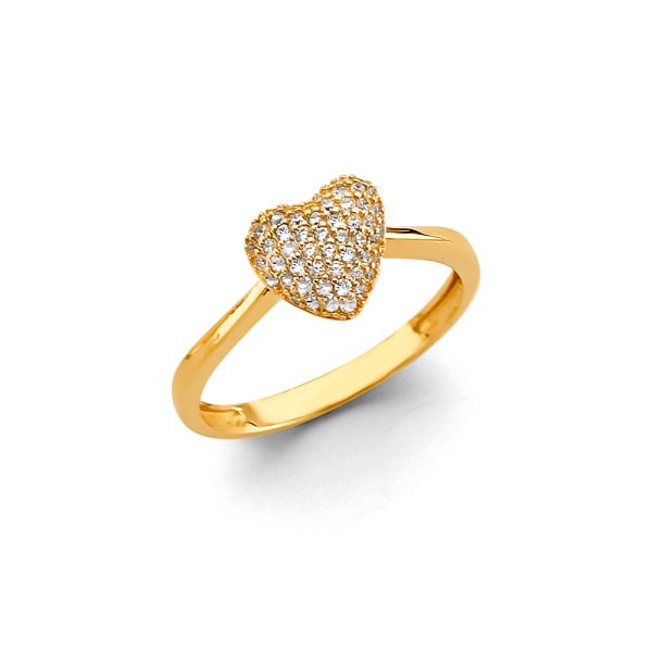 14KY CZ Heart Ring