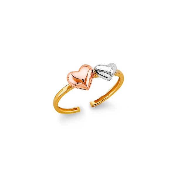 14K 3C Heart Toe Ring