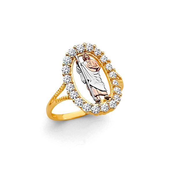 14K 3C St. Jude CZ Ring