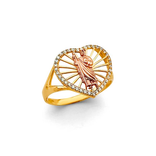 14K 2T St. Jude CZ Ring