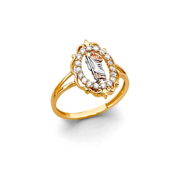 14K 3C St. Jude CZ Ring