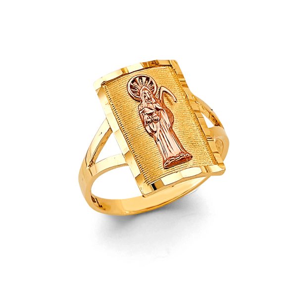 14K 2C Santa Muerte Ring