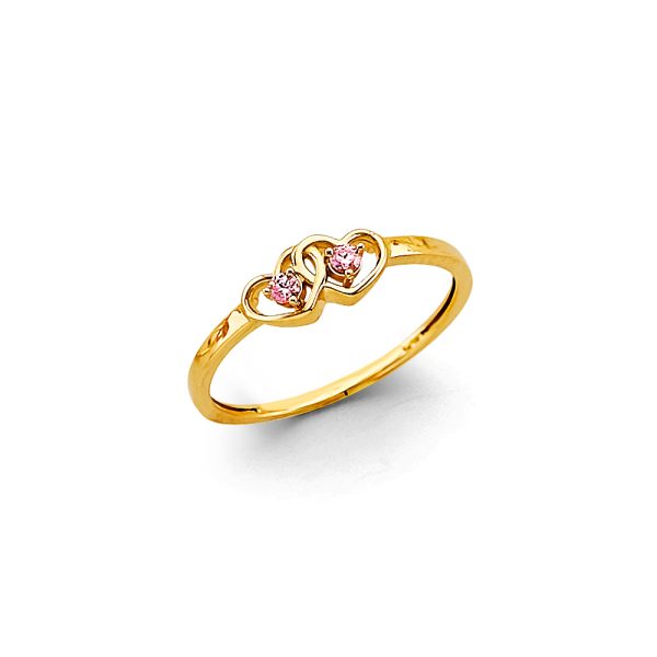 14KY CZ Heart Ring