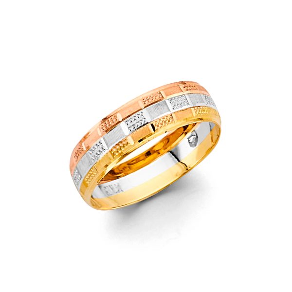 14K 3C Men's Wedding Band