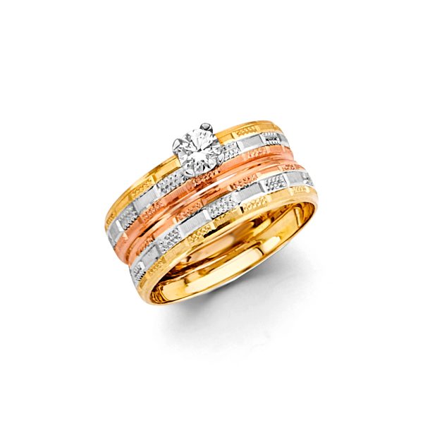 14K 3C Ladies Wedding Band