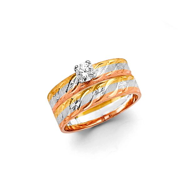 14K 3C Ladies Wedding Band