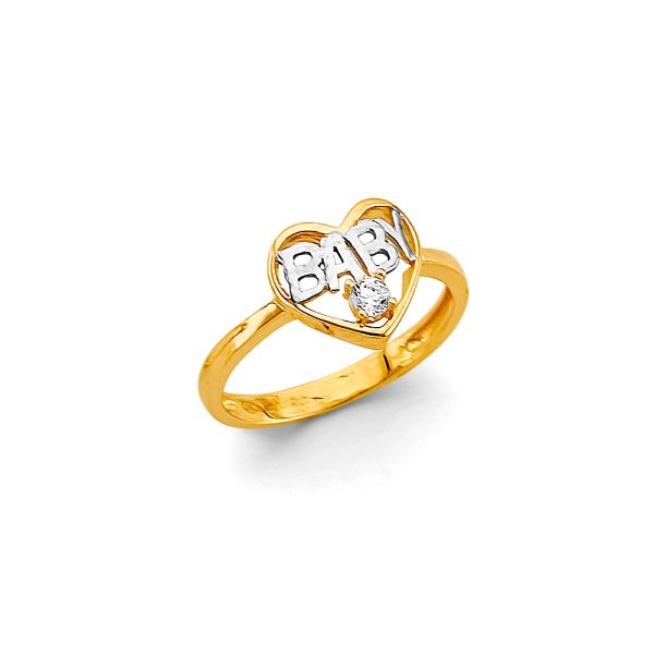 14K 2T Babies CZ Ring