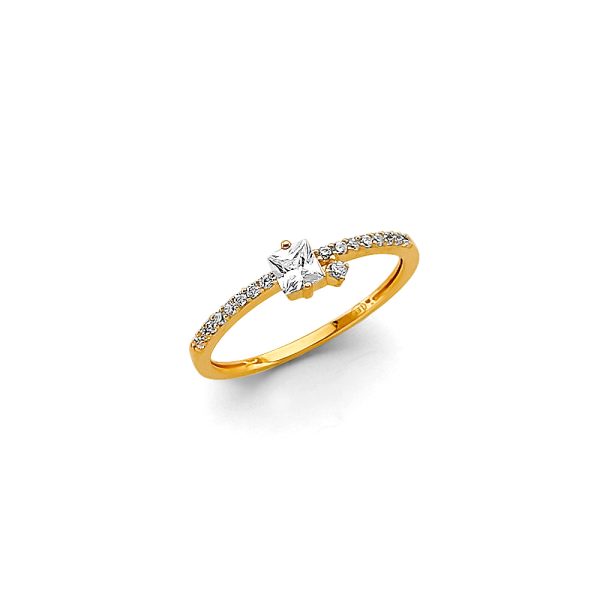 14K 2T Babies CZ Ring