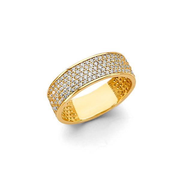 14KY Micro Pave Ladies CZ Ring