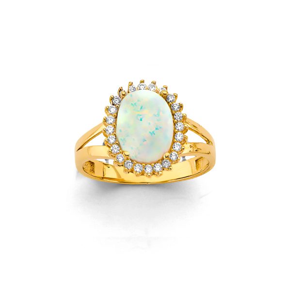 14KY CZ Opal Ring/Set