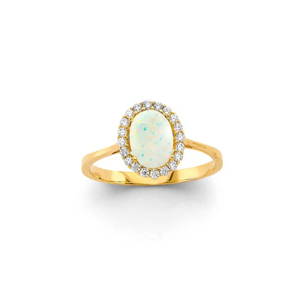 14KY CZ Opal Ring/Set