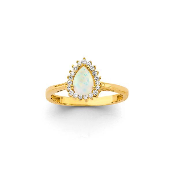 14KY CZ Opal Ring/Set