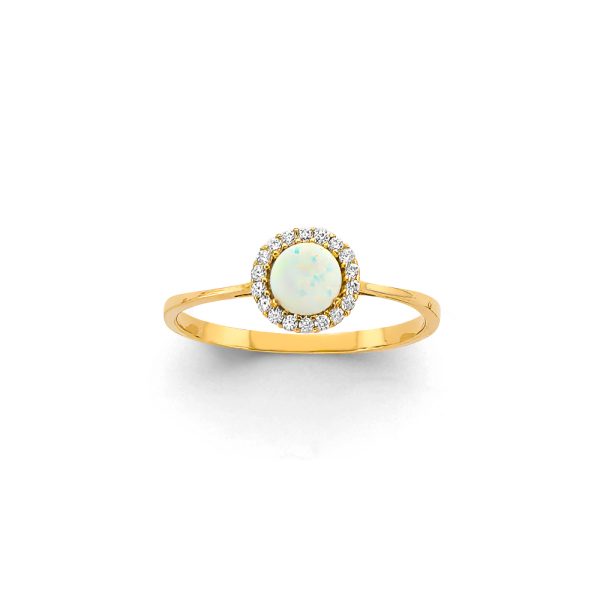 14KY CZ Opal Ring/Set