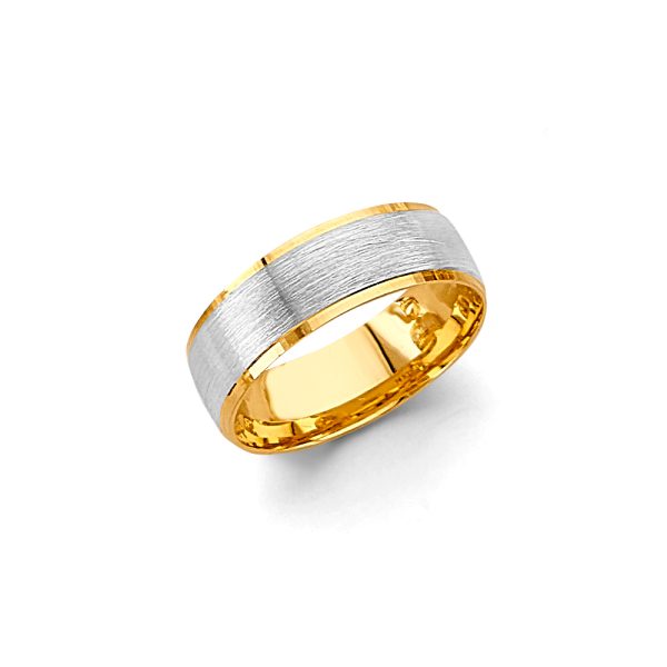 14K 2T 6mm Sand Polish Wedding Band - Size 7