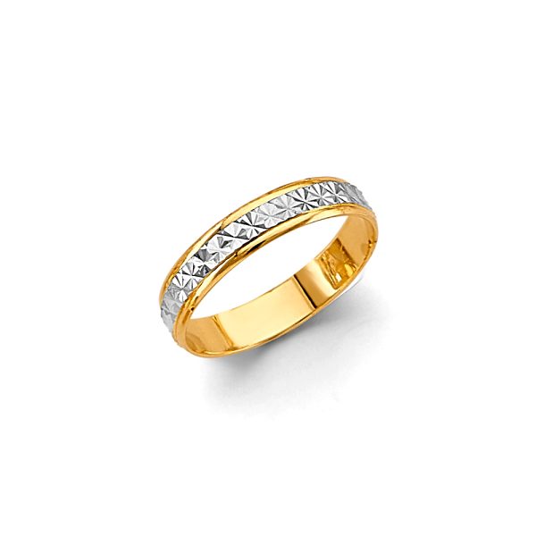 14K 2T 4mm DC Wedding Band - Size 7