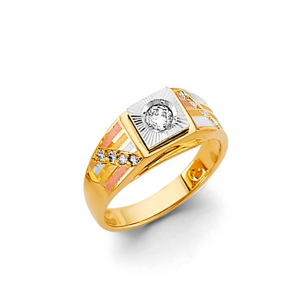 14K 3C CZ Ring