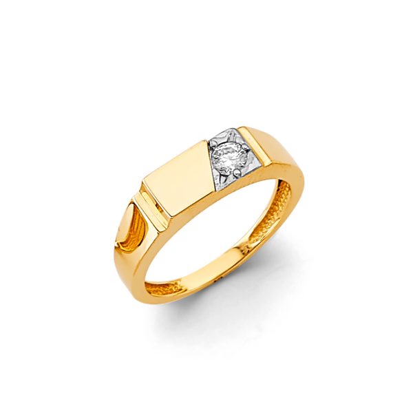 14K 2T CZ Ring