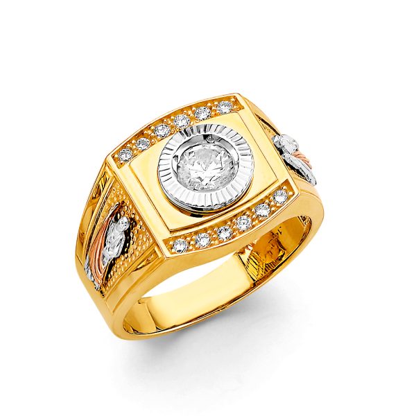 14K 2T Men's CZ Ring