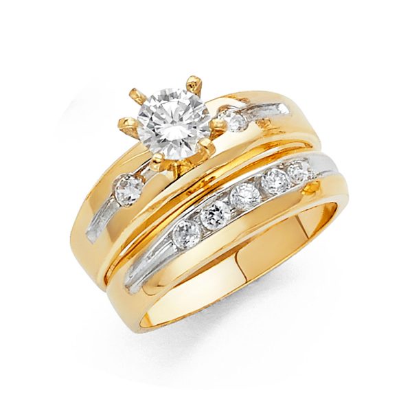 14K 2T CZ Engagement Ring