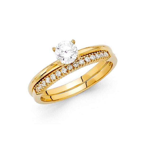 14KY CZ Ladies Wedding Band