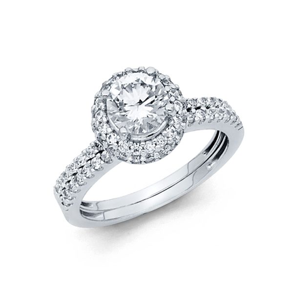 14KW CZ Engagement Ring