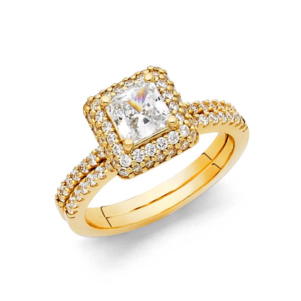 14KY CZ Princess Engagement Ring