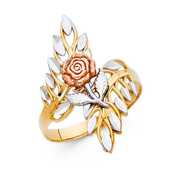 14K 3C Fancy Flower Ring