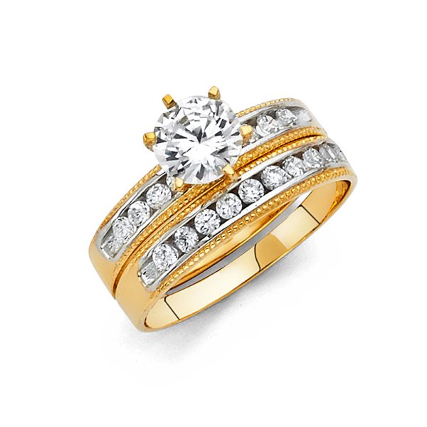 14KY CZ Ladies Wedding Band