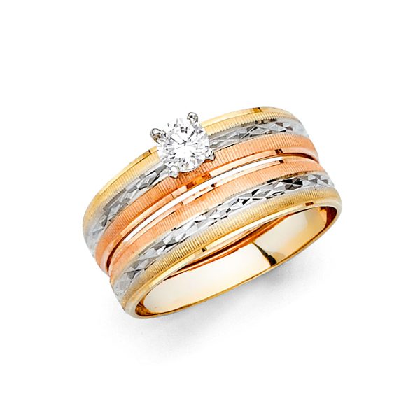 14K 3C Ladies Wedding Band