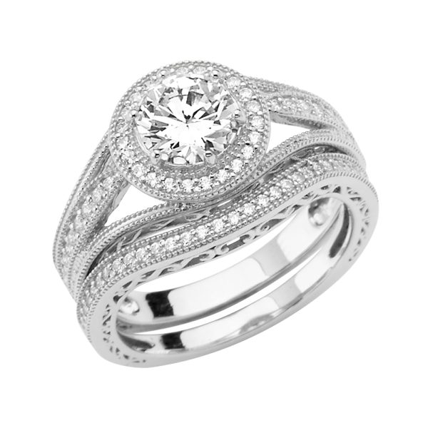 14KW Ladies CZ Wedding Band