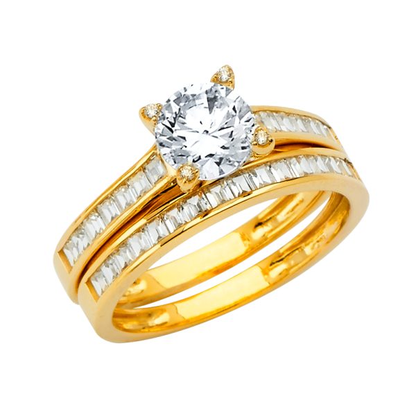 14KY Ladies CZ Wedding Band