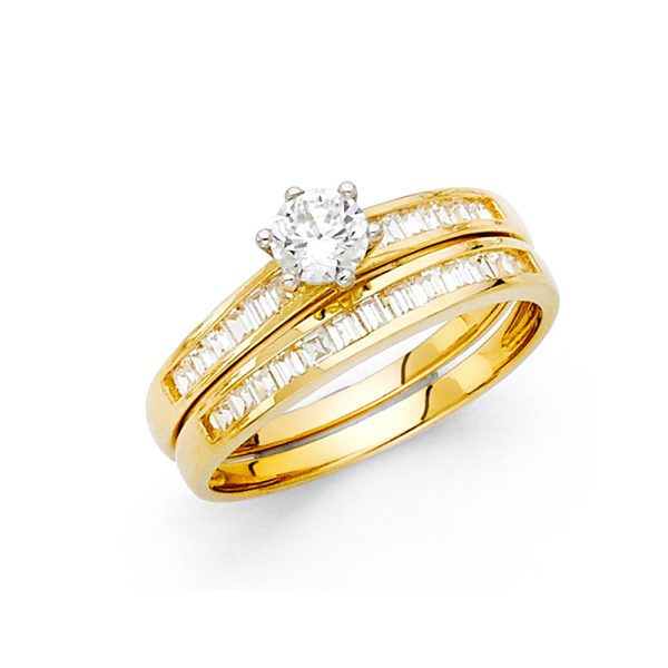 14KY Engagement Baguettes CZ Ring