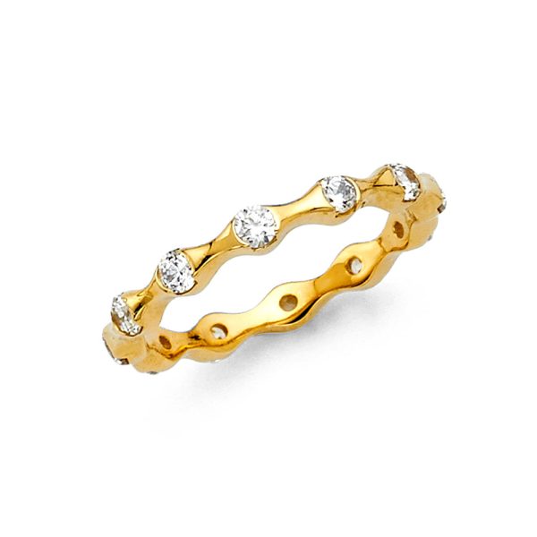 14KY CZ Eternity Band