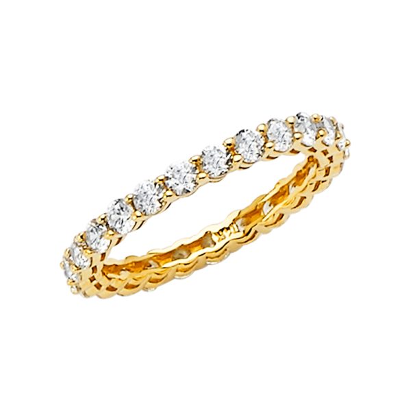 14KY CZ Eternity Band