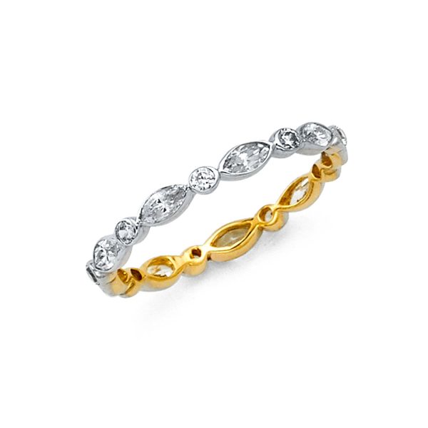 14K 2T CZ Eternity Band