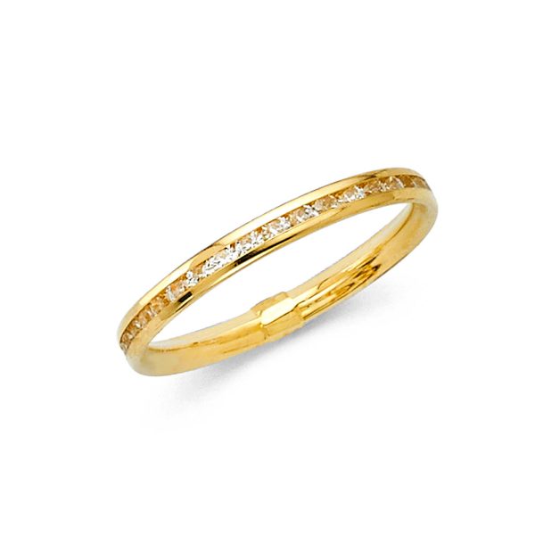 14KY CZ Eternity Band