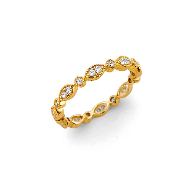 14KY CZ Eternity Band