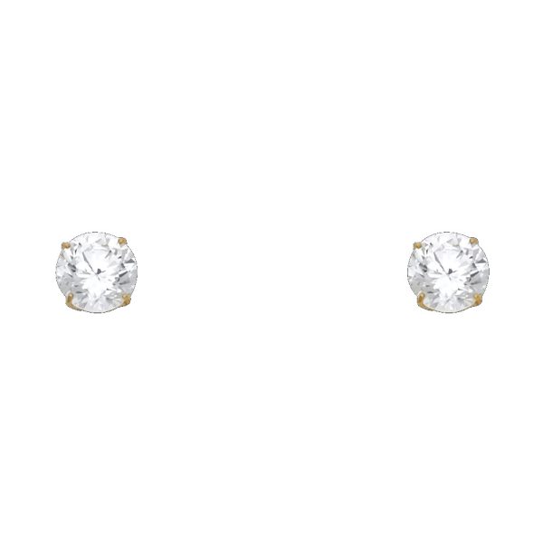 14KY 6mm Round Basket Stud Earrings (ST104)