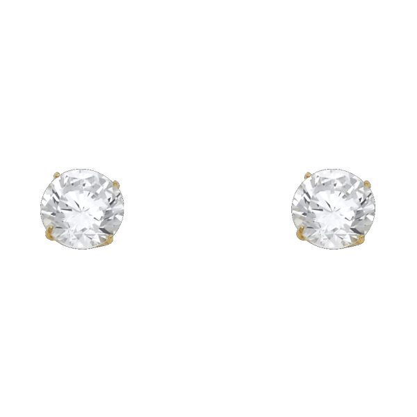 14KY 8mm Round Basket Stud Earrings (ST106)