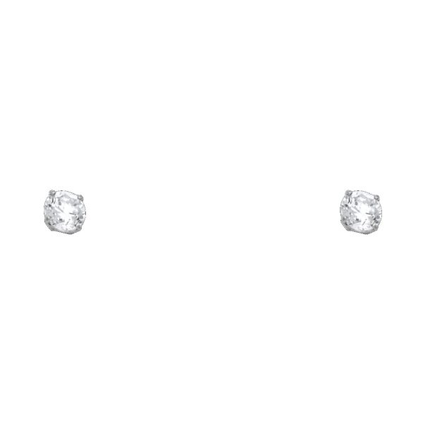 14KW 4mm Round Basket Stud Earrings (ST108)