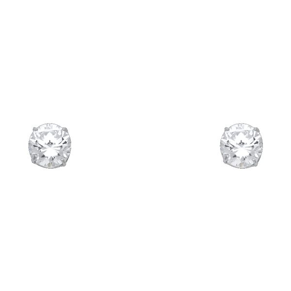 14KW 6mm Round Basket Stud Earrings (ST110)