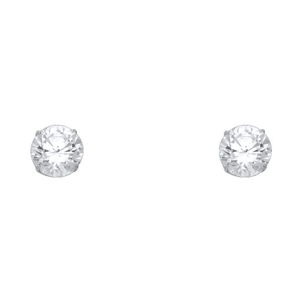 14KW 7mm Round Basket Stud Earrings (ST111)